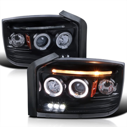 Spec-d Tuning Faro Delantero Led Doble Halo Color Negro Para