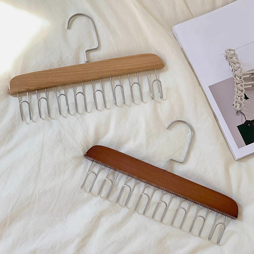 O Perchero De Madera Con Varios Ganchos Para Bufanda Que