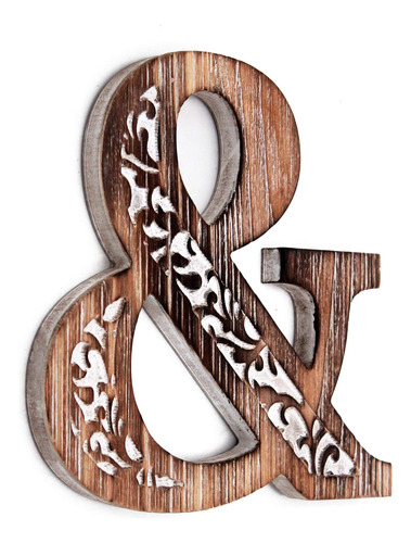 Decoracion Decorativa Madera Ampersand Para Pared