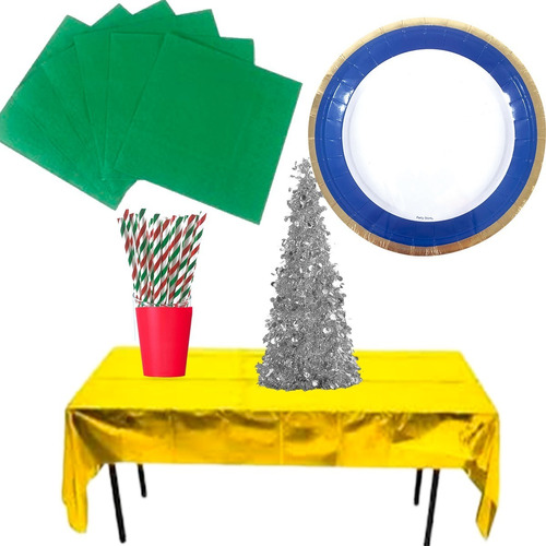 Kit Decoracion Mesa Navidad Año Nuevo Set Navideño Fiesta 07