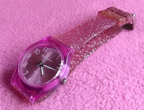 Reloj Knock Out Glitter Rosa Mujer 