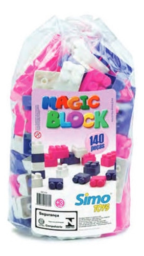 Blocos De Montar Magic Block 140 Peças Simo Toys