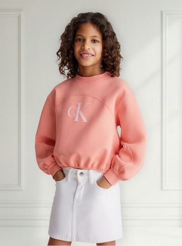 Polerón Niña Iridescent Rosado Calvin Klein
