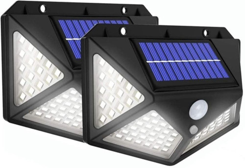 Lámpara Solar 100 Led Exterior Sensor Movimiento Seguridad