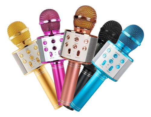 Microfone Karaoke Sem Fio Muda Voz Bluetooth Youtuber Som Cor Microfone Rose Gold