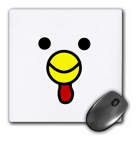 3drose Llc 8 x 8 x 0.25 inches Mouse Pad, Cute Pollo Face