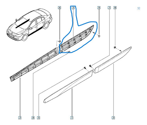 Bocel Puerta Trasera Derecha Fluence - Megane Iii 828765701r