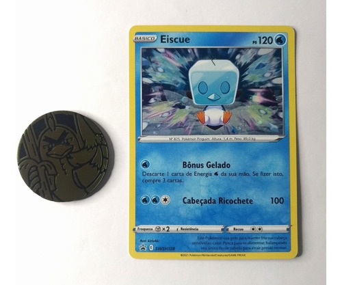 Carta Pokémon Eiscue Promo + Moeda - Céus Em Evolução 