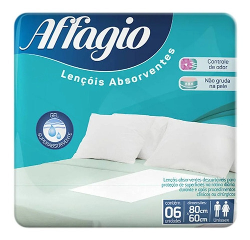 Lençol Descartavel Absorvente Affagio 80x60 C/6