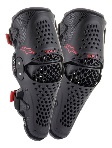 Rodillera Motocross Enduro Alpinestars Sx-1 V2 Articulada Color Negro Talla 2XL