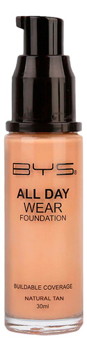 Base de maquillaje líquida Bys Cosmetics BYS All Day All Day Wear Foundation tono natural beige - 30mL