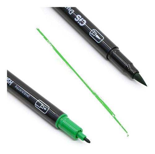 Caneta Brush Pen 12 Cores Duas Pontas Aquarelável Cis Pen