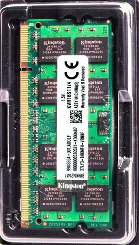 Memória Kingston Ddr3 4gb 1600 Mhz Notebook 1.5v Kit C/ 10