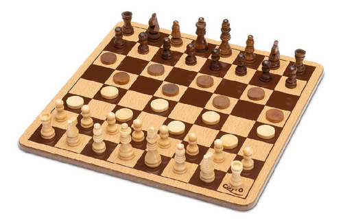 Ajedrez Y Damas De Madera | Juego De Mesa Cayro Original