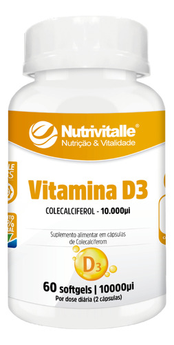 Vitamina D3 60caps 10mil Ui