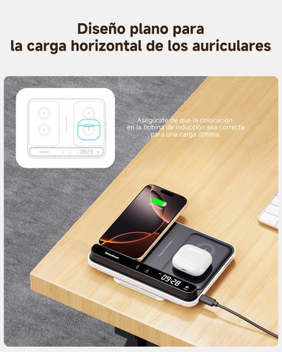 Dual Cargador Inalámbricoswanscout Para iPhone Apple Watch