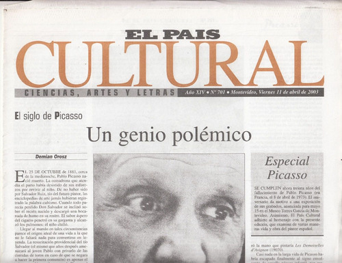 Arte Pablo Picasso Numero Especial El Pais Cultural Uruguay 