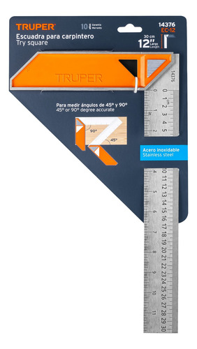 Escuadra Para Carpintero Mango De Aluminio 12 Truper 14376