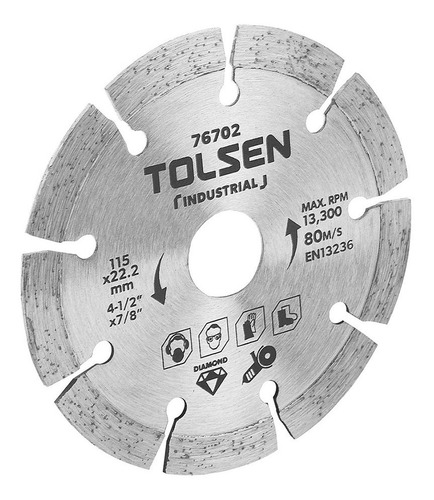Disco Corte Diamantado Segmentado 9'' Industria Tolsen 76707