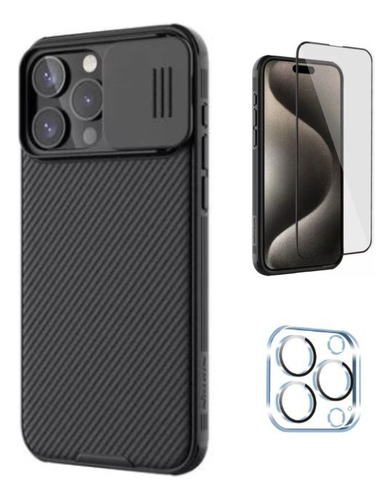 Case Nillkin Camshield  Para iPhone 15 Pro Max + Vidrios