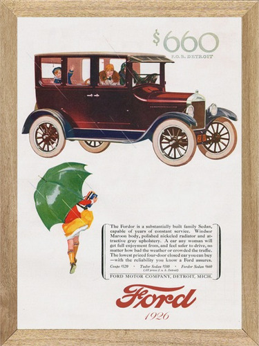 Ford Sedan 1926 , Cuadro, Poster, Publicidad        K221