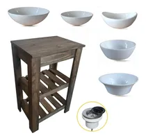 Comprar Vanitory De Apoyo Doble Deck De 50 Cm + Bacha De Apoyo