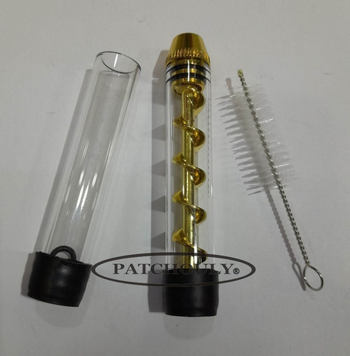 Imagen 5 de 10 de Twist Glass Blunt Pipa Vidrio Pirex Turbina +escobilla 10cm.
