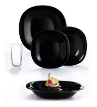 Comprar Vajilla Moderna Cuadrada Opal Y Vasos Vidrio 4 Personas 16pz