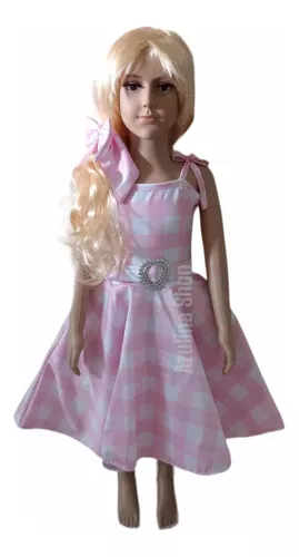 Disfraz Barbie con vestido y peluca AD.