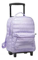 Comprar Mochila Carrito 18 Influencer Escolar Liso Colegio Primaria Color Lila Diseño De La Tela Puffer