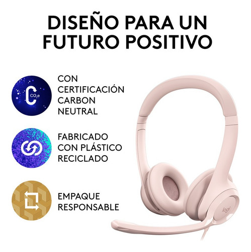 Logitech H390 Auriculares Con Usb Para Pc Color Rose Rose