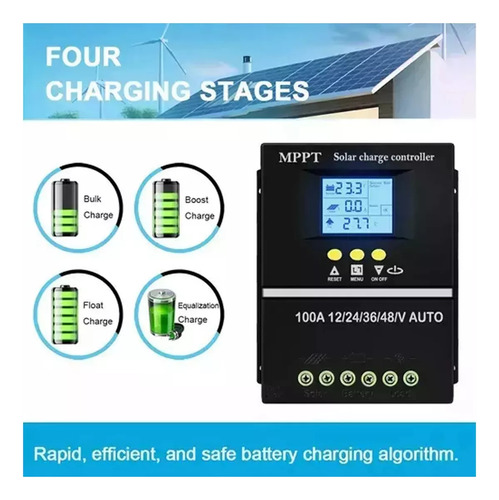 P Controlador De Carga Solar 100a, Regulador, Entrada