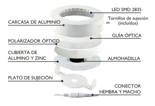 Imagen 4 de 7 de Panel Led 24w Plafon Cuadrado Embutir Luz Calida Fria Neutr#