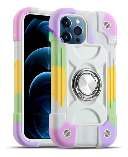 Funda Markill Para iPhone 12 Pro Max Rainbow Purple