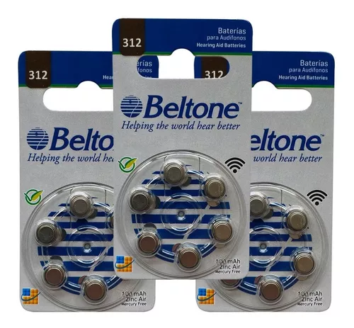 Pilas para Audífono # 312. Marca Beltone 1.46 V