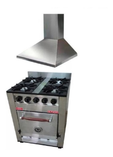 Combo Cocina Industrial Pevi 55 Cm + Campana Col-home 60 Cm