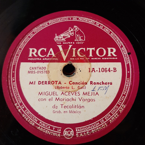 Pasta Miguel Aceves Mejia Mariachi Vargas Rca Victor C489