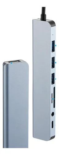 Hub Adaptador Portátil Usb C 8 Puertos Hdmi Tipo C Sd Plug