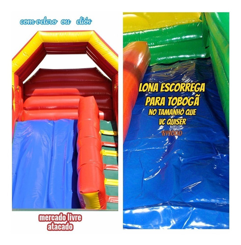 Imagem 3 de 10 de Lona Kp1000 Escorrega P/tobogã C/ Ilhós 7.50x2.50 + Brinde