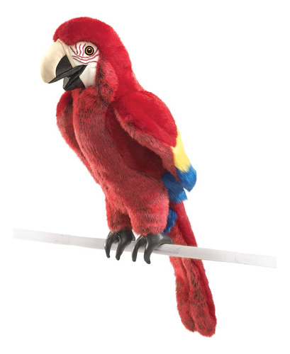 Folkmanis Marioneta De Mano De Guacamayo Escarlata, Rojo, A.