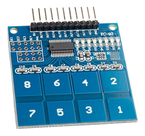 Sensor Capacitivo Ttp226 8 Canales Switch Touch Para Arduino