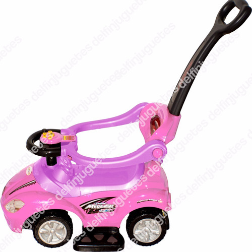 Andador Caminador 3 En 1 Bebe Niña Auto Barra Sonidos Rosa
