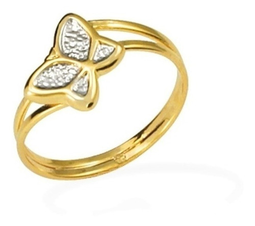 Anillo Infantil Oro Laminado 18k Mariposa Regalo Para Nenas