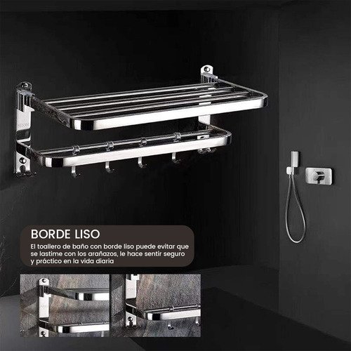 Toallero Para Baño Kwalux Repisas Acero Inoxidable Estante