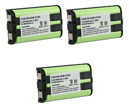 Bateria Para Telefone Sem Fio Hhr-p107 3,6v 650mah Kit 3 Un