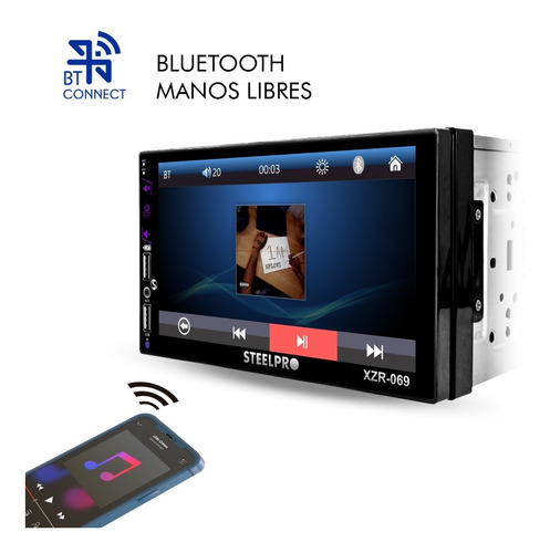 Imagen 4 de 9 de Autoestéreo Con Pantalla 7' Mirrorlink Bt + Cámara- Steelpro