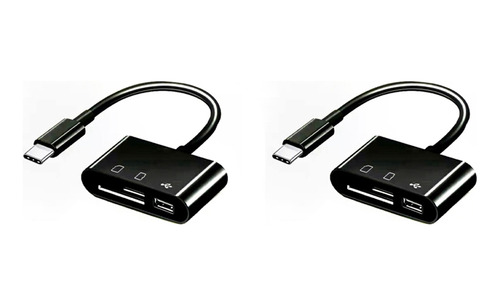 2 Adaptadores De Lector De Tarjetas Otg 3 En 1 -c -usb Sd Tf