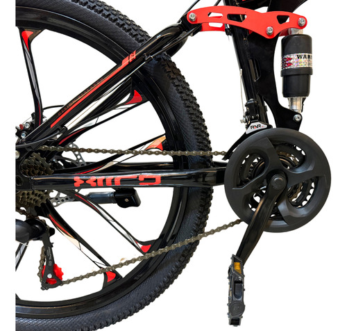 Bicicleta De Montaña Plegable Rodada 26 Color Rojo Con Negro Xiird Modelo W