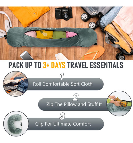 Almohada De Cuello Rellenable Suave Para Viajes En Avión