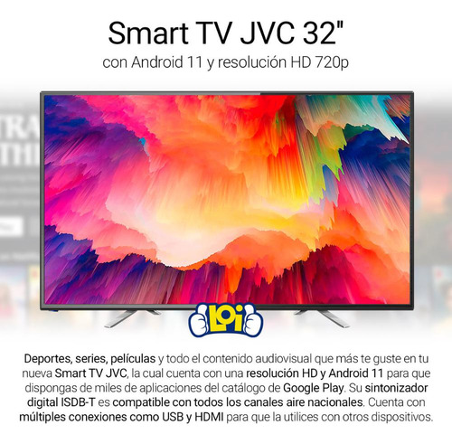 Smart Tv Jvc Lt-32n750u Dled Android Tv Hd 32 110v/220v (Usado)